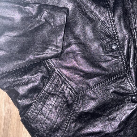 Vintage Rosselini Black Genuine Leather Jacket S - Picture 13 of 13